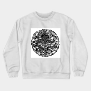 Lino cut - Mythical Korean dragon Crewneck Sweatshirt